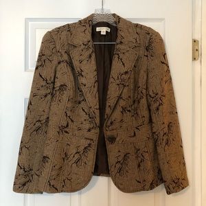 Coldwater Creek Brown Herringbone Blazer